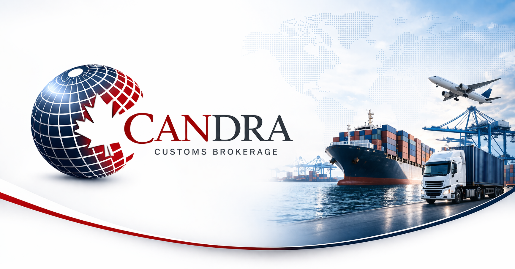 Candra Customs Brokerage branding with logistics theme